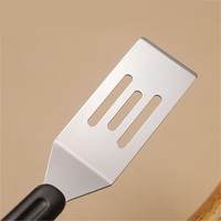 Ensemble de spatules de barbecue en acier inoxydable, spatule ajourée et spatule pleine, avec manche en plastique antidérapant, pour plaque de cuisson plate, barbecue et cuisine