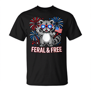 Camiseta Patriótica del 4 de julio de Feral & Free Raccoon - Product Image 2