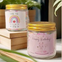 Witoyou Groothandel Handgemaakte Geurkaarsenset met Heerlijke Geur in Zwarte Glazen Pot met Luxe Verpakking voor Bruiloft Souvenirs