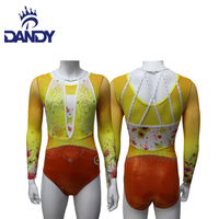 DANDY professionnel manches longues compétition gymnastique justaucorps filles personnalisé vos propres justaucorps en nylon