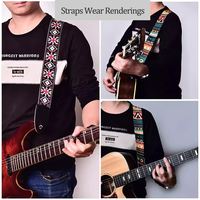 Sangle de guitare, sangles de guitare électrique et acoustique-Bandoulière réglable pour guitare durable avec extrémités en cuir