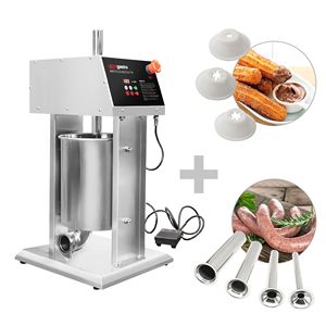 Máquina Eléctrica para Rellenar Salchichas y Hacer Churros GGM Gastro - 10 Litros - 90 Watts - Acero Inoxidable - incl. 4 Embutidores de Salchichas y 3 - Product Image 1