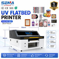 Imprimante UV à plat de bureau A3 pour petites entreprises, idéale pour imprimer sur CD, cartes PVC, boîtes cadeaux, bois, métal, verre – Imprimante UV LED