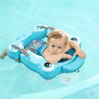 Bouée de bain et flotteur pour bébé WaterDream bleu personnalisé non gonflable avec fonction de sécurité, matériau PVC OEM/ODM, logo et couleur personnalisables