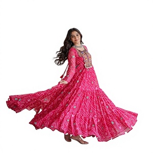 Women's <b>Green</b> Floor-Length Traditional Anarkali Suit With Embroidery Loose Fit For Diwali India Pakistan Style - Product Image 1