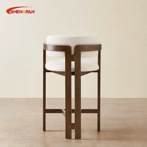 Taburete de Bar de Madera Maciza Directo de Fábrica, Personalizable con Tela Suave, Silla de Comedor para Hogar, Cocina, Hotel, Restaurante, Bistro - Product Image 4