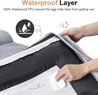 Orthopädisches Hundebett Wasserdichter Arktischer Samt Eierkarton-Schaumstoff Haustier-Sofa Waschbares Großes Hundebett für Einzelhändler Maßgefertigtes Fabrikbett