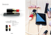 Cadeaux populaires pour filles, chargeur de batterie externe 2600 mAh, design moderne, portable, pratique, chargeur de batterie externe en forme de rouge à lèvres