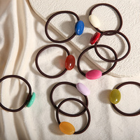 Chouchous géométriques ovales en acrylique, élastiques pour cheveux, attaches pour queue de cheval, bandeaux, cordes et accessoires pour filles et femmes