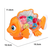 Longxi mainan Robot ikan badut lucu, mainan Robot ikan perlengkapan transparan Anemonefish lampu berkedip mainan plastik untuk anak-anak