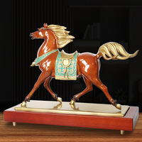 Pieza Decorativa de Cobre con Temática Ecuestre, Estilo Chino, para Sala de Estar, Oficina en Casa, Ceremonia de Inauguración, Mudanza