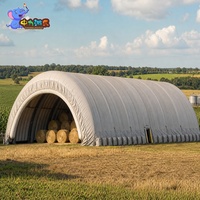 Abri de stockage agricole gonflable à grande portée, transparent, pour balles de foin et équipements agricoles