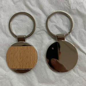 Llavero de Madera de Haya Rectangular Personalizado de Alta Calidad al por Mayor, Material de Aleación de Zinc, Llavero de Madera en Blanco - Product Image 2