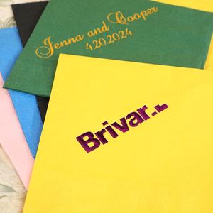Serviettes de table personnalisées imprimées vert sauge pour mariage, faible MOQ, avec logo - Product Image 3