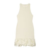 Nouvelle robe mini chic sans manches pour femme, col rond, style rétro, couture tendance, collection été 2026