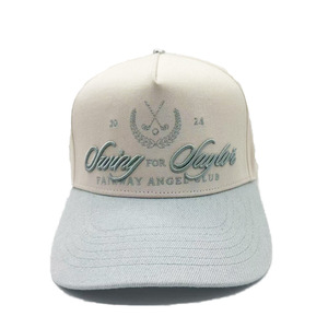 Casquette Snapback ajustable à 5 panneaux personnalisée, structurée, bicolore, pour la course à pied, 100% coton, casquettes de sport 4 saisons, unisexe, faible MOQ - Product Image 1