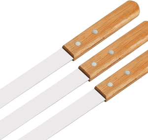 Xiên Nướng BBQ Bằng Thép Không Gỉ 23 Inch Tùy Chỉnh Có Tay Cầm Bằng Gỗ Xiên Kabot Shish Brazil Xiên Nướng Phẳng Bộ 7 Que Có Túi - Product Image 2