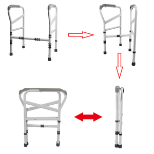 Barre d'appui de toilette moderne réglable avec étagère, capacité 150 kg, finition thermolaquée, marque MK, sécurité pour personnes âgées et femmes enceintes - Product Image 4