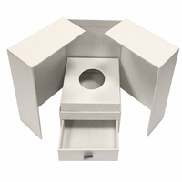 Boîte cadeau rigide de luxe à double porte avec logo personnalisé, fermeture magnétique, revêtement UV, insert tiroir pour parfums, cosmétiques, emballage de fêtes