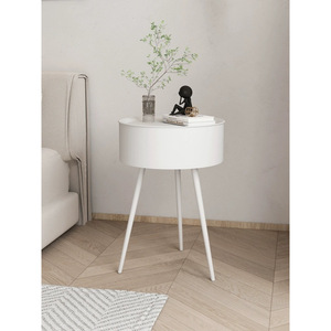 Modern Round <b>Side</b> <b>Table</b> Metal Top Black Finish Living Room <b>Sofa</b> <b>Table</b> - Product Image 3