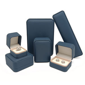 Kotak kemasan perhiasan flanel tampilan hadiah kotak perhiasan cincin kalung gelang kulit PU mewah Logo kustom - Product Image 2