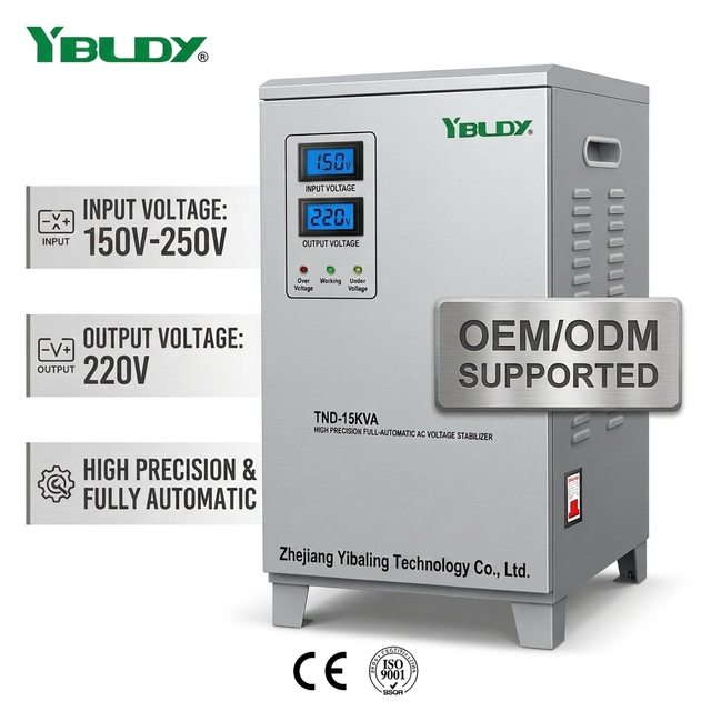 YBLDY TND 10KVA 220V AC Single Phase 10KW Servo AVR Intelligent SVC Copper Automatic Voltage Stabilizer CE ODM/OEM