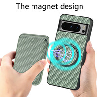 Para Google Pixel 9 Pro XL 9A Luxury PU Leather Carga magnética inalámbrica con tarjeta Wallet Phone Case