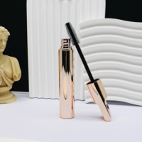 Yuecai - Tubos de Rímel Vacíos al por Mayor con Cepillo, Envase de Rímel de 11 ml con Tapa Inclinada Color Oro Rosa