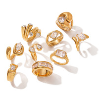 Bague ovale en zircon plaqué or 18 carats en acier inoxydable pour femme Gaovo, étanche, hypoallergénique, bijoux tendance pour tous les jours