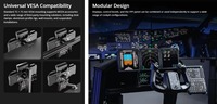 Paquete de Panel de Vuelo MOZA FMP18 con Pantalla IPS Cuadrada, Conexión USB, Panel de Control de Cabina para Simulador de Vuelo MSFS X Plane