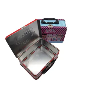 Hot Koop Custom Blikken Doos Met Handvat Cosmetica Blikken Doos Fabriek Direct Prijs Tin Lunchbox