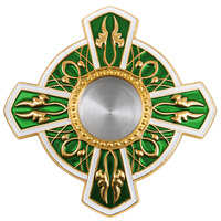 Relicario con Cruz Ortodoxa de 5.5cm, Medallón de Oración de Aleación de Zinc Esmaltado, Decoración Devocional, para Altar y Regalos Ortodoxos