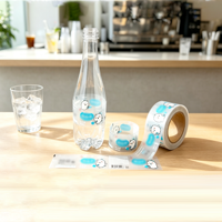 Film thermorétractable transparent durable en gros pour étiquettes de bouteilles de boissons, matériau en rouleau personnalisable (0,03-0,05 mm)