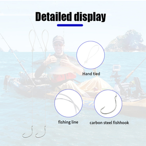 Hameçons circulaires avec fil de pêche en acier pour la pêche au poulpe en eau salée, pour la pêche au poisson-chat, au bar et au surf, équipement de montage de ligne. - Product Image 2