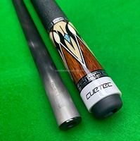 Queue de billard Premium Cuetec Tiger Strike en fibre de carbone à faible déflection, avec incrustation, pour snooker et billard