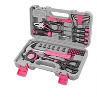 Ensemble d'outils 55 pièces multifonctionnel avec pinces, tournevis, clés hexagonales, mètre à ruban, boîte à outils pour réparations domestiques, outils transfrontaliers