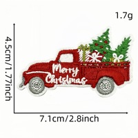 Patchs brodés personnalisés rouges de Noël à motif dessin animé, décorations festives thermocollantes