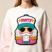 Patchs brodés personnalisés en gros pour Noël, motif casse-noisettes, grands patchs thermocollants auto-adhésifs pour vêtements