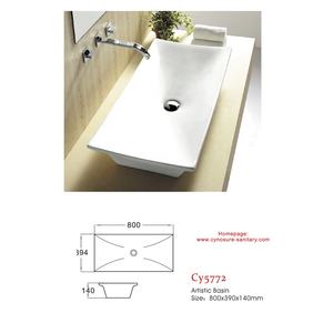 Lavabo de Cerámica con Certificación CE, Lavamanos de Diseño Artístico para Encimera - Product Image 2
