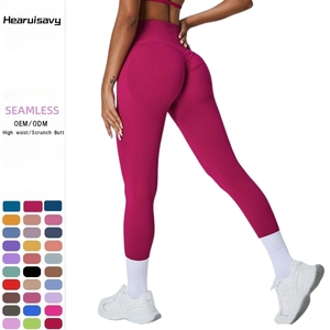 Leggings de sport pour femme, taille haute, effet ventre plat, séchage rapide, sans couture, pour yoga et entraînement, avec effet push-up fessier - Product Image 1