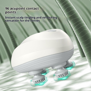 Massageador de Couro Cabeludo Elétrico Sem Fio, Ecológico, à Prova d'Água, com 3 Níveis de Vibração e Escova de Shampoo - Product Image 4