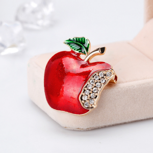 Nuevo creativo superventas joyería de Navidad dibujos animados manzana pecho flor mujer Navidad paz fruta Pin - Product Image 4