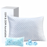 Oreillers en mousse à mémoire de forme déchiquetée oreillers de lit de refroidissement, soutien doux pour les dormeurs latéraux du ventre, avec couverture lavable respirante