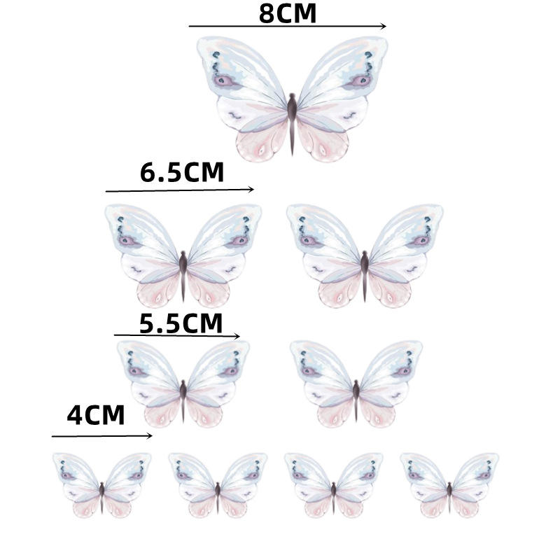 9pcs pastel butterfly