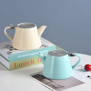 580Ml Kungfu Ceramic 360 Rotating Teapot White Ceramic Teapot Sets Vintage Teapot Porcelain With Infuser