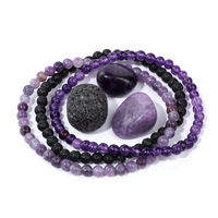 Juego de Pulseras Elásticas con Cuentas, Estilo Clásico Retro, Unisex, para Regalo, 4mm, Piedras Naturales Irregulares de Ojo de Tigre