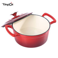 Marmite hollandaise en fonte format familial, revêtement émaillé, compatible four, construction métallique durable, compatible gaz et induction, inclut une marmite, cuisine