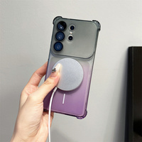Coque de téléphone translucide dégradée couleur pastel givrée pour Samsung Galaxy S24-S26 UltraSoft avec protection magnétique des coins
