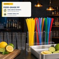 Pailles en plastique compostables à faible MOQ, couleur naturelle, pour accessoires de fête et de bar écologiques, biodégradables en vrac