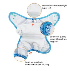 BES-pañales con doble fuelle personalizado, cubierta de <span class=keywords><strong>pañal</strong></span> de secado rápido, lavables, estampados, ecológicos, reutilizables - Product Image 2